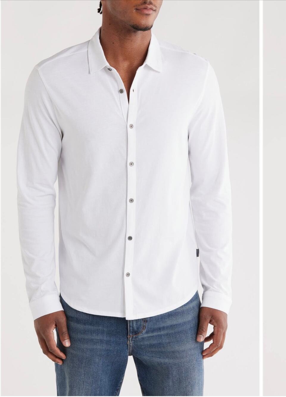 John Varvatos Organic Cotton Jersey Button Up Shirt